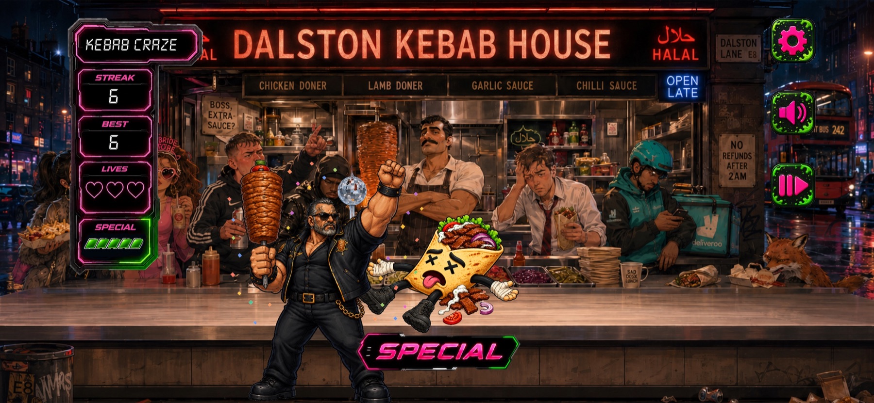 Kebab House battle in Grub Fighter
